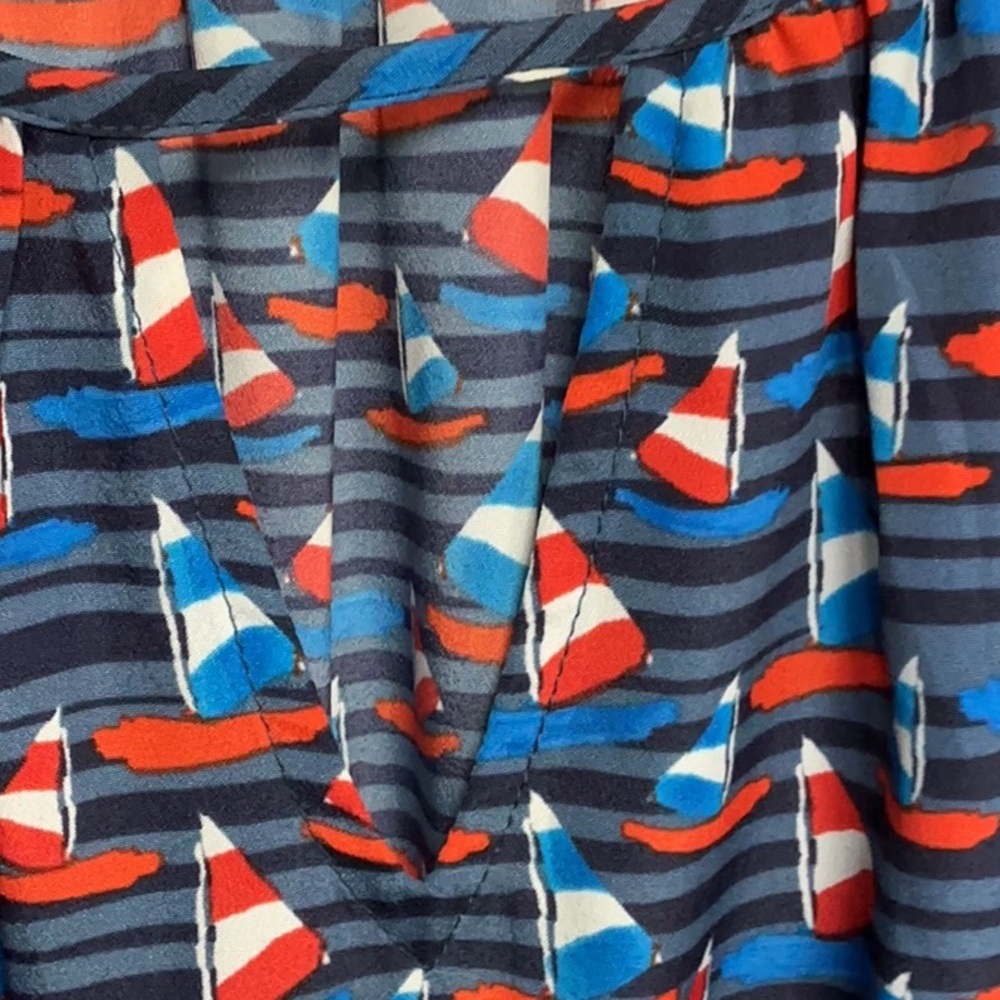 41 Hawthorn Nautical Blue and Red Tiered Halter Sundress with belt - Picture 5 of 8